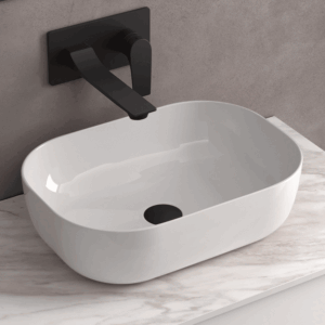 Lavabo de posar Carla, lavabo sobre encimera de porcelana para baño moderno - Imagen 4