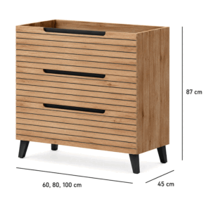 Mueble de baño Ruanda 3 cajones con patas y tapa para lavabo sobre encimera - Imagen 7