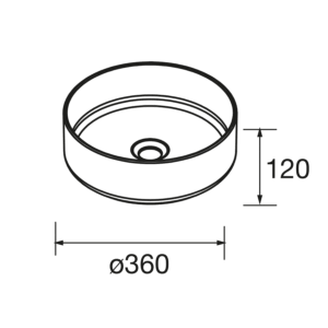 Lavabo sobre encimera Kandy circular en porcelana para baño moderno - Imagen 4
