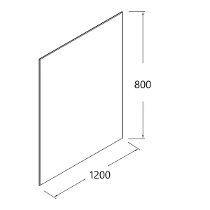 Conjunto de baño Noja 120 cm con 2 cajones, 2 puertas, lavabo desplazado y espejo incluido, plano con medidas, vista 14