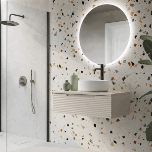 Mueble de baño Miami suspendido con 2 cajones y tapa lacada
