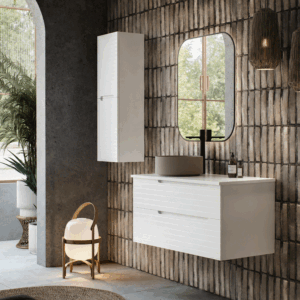 Mueble de baño Paris suspendido con 2 cajones y tapa para lavabo sobre encimera - Imagen 10