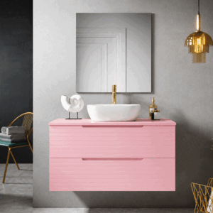 Mueble de baño Paris suspendido con 2 cajones y tapa para lavabo sobre encimera - Imagen 4