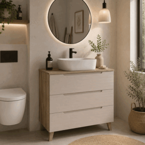 Mueble de baño Roma con tres cajones y patas para lavabo sobre encimera - Imagen 4