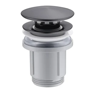 Válvula click-clack de PVC para lavabo, desagüe automático en varios acabados, en gris oscuro