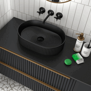 Lavabo sobre encimera Venice de porcelana para baño moderno - Imagen 5