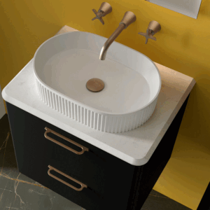 Lavabo sobre encimera Venice de porcelana para baño moderno - Imagen 3