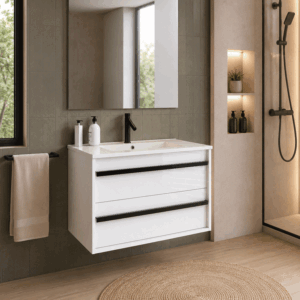 Mueble de baño Ateca suspendido con lavabo de porcelana integrado
