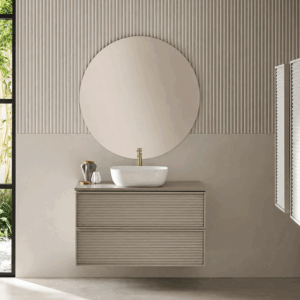 Mueble de baño suspendido Zenit con lavabo sobre encimera incluido | 60, 80 y 100 cm