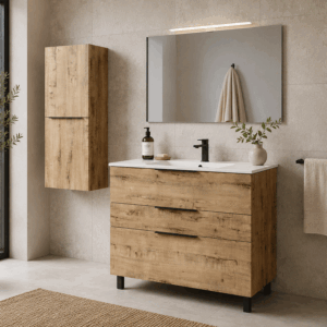Mueble de baño Ikon de 3 cajones con lavabo de porcelana integrado