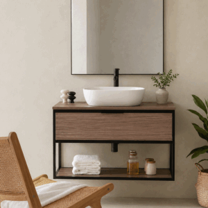 Mueble de baño Estructura suspendido con tapa y lavabo sobre encimera incluido