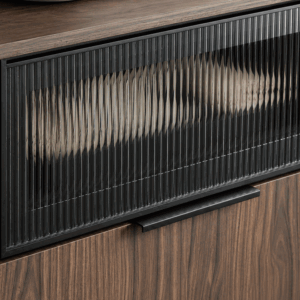 Mueble de baño Mirko suspendido de dos cajones con cristal decorativo y lavabo porcelana - Imagen 6