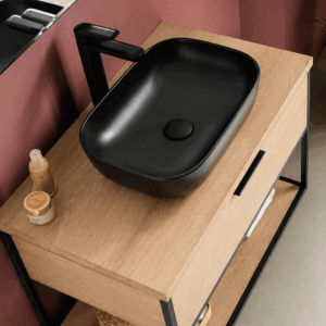Mueble de baño Estructura suspendido con tapa y lavabo sobre encimera incluido - Imagen 4