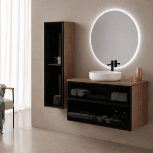Mueble de saño KOBA suspendido con tapa y lavabo porcelánico incluido - Imagen 4
