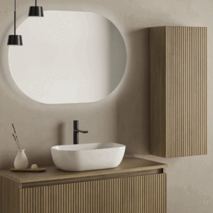 Mueble de baño Etna suspendido de 2 cajones con tapa y lavabo sobre encimera incluido - Imagen 6
