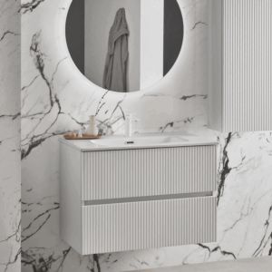 Mueble de baño Etna suspendido con lavabo cerámico integrado - Imagen 2