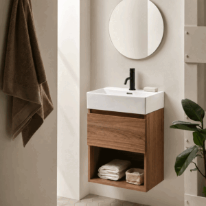 Mueble de Baño Suspendido 50 cm con Lavabo Cerámico