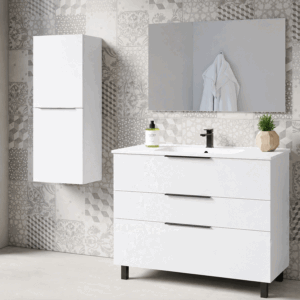 Mueble de baño Ikon de 3 cajones con lavabo de porcelana integrado - Imagen 4