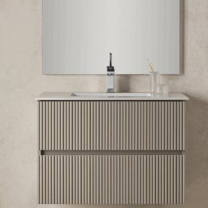 Mueble de baño Etna suspendido con lavabo cerámico integrado - Imagen 6