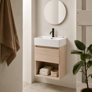 Mueble de Baño Suspendido 50 cm con Lavabo Cerámico - Imagen 3