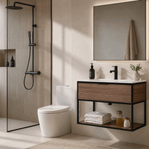 Mueble de baño Estructura suspendido con lavabo cerámico | 60, 80 y 100 cm - Imagen 2