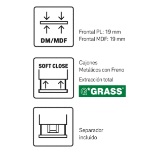 Mueble de baño Mirko suspendido de dos cajones con cristal decorativo y lavabo porcelana - Imagen 12