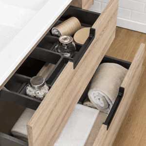 Mueble de baño Britanic con tres cajones, patas y lavabo porcelánico - Imagen 3