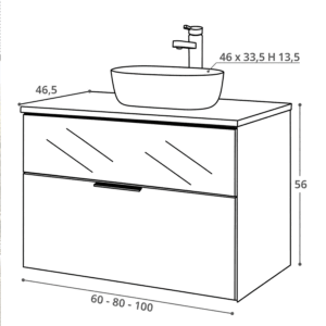 Mueble de baño Mirko suspendido con tapa y lavabo porcelánico incluido - Imagen 11