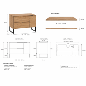 Mueble de baño Illora para lavabo sobre encimera - Imagen 5