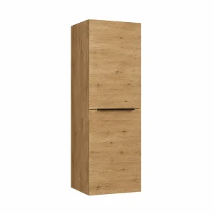 Columna de baño suspendida Ikon con dos puertas, en acabado madera