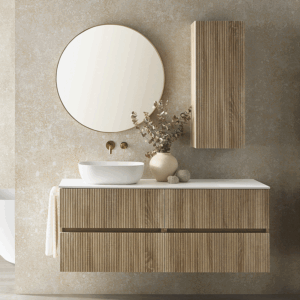 Mueble de baño Etna suspendido de 2 cajones con tapa y lavabo sobre encimera incluido - Imagen 4