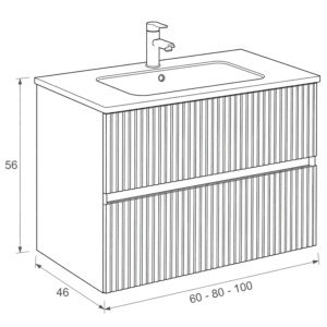Mueble de baño Etna suspendido con lavabo cerámico integrado - Imagen 15