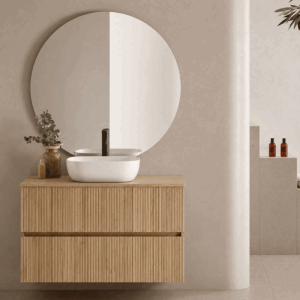 Mueble de baño Etna suspendido de 2 cajones con tapa y lavabo sobre encimera incluido