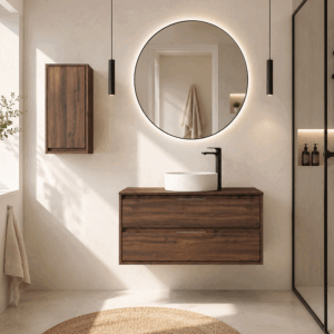 Mueble de baño suspendido Palermo con tapa y lavabo sobre encimera - Imagen 2