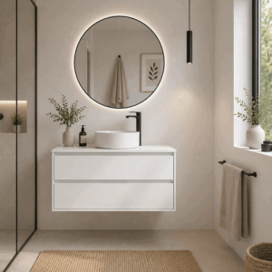 Mueble de baño suspendido Palermo con tapa y lavabo sobre encimera - Imagen 6