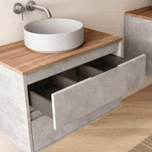 Mueble de baño suspendido Palermo con tapa y lavabo sobre encimera - Imagen 7