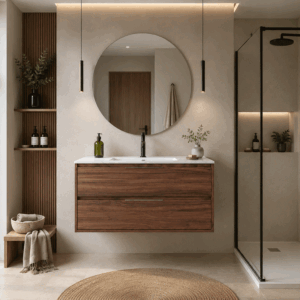 Mueble de baño suspendido Palermo con lavabo porcelánico