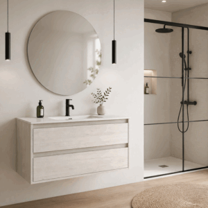 Mueble de baño suspendido Palermo con lavabo porcelánico - Imagen 4