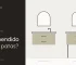 Ilustración de un mueble de baño suspendido junto a un mueble de baño con patas